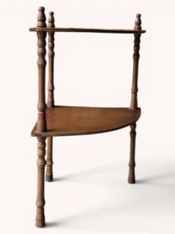 Etagère d'angle teinte acajou