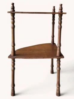 Etagère d'angle teinte acajou