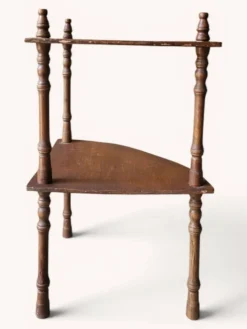Etagère d'angle teinte acajou