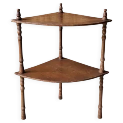 Etagère d'angle teinte acajou