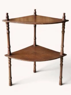 Etagère d'angle teinte acajou