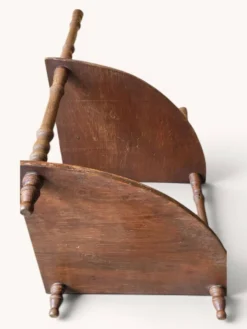 Etagère d'angle teinte acajou