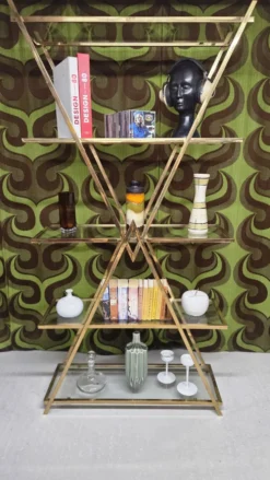 Etagère design en laiton année 80