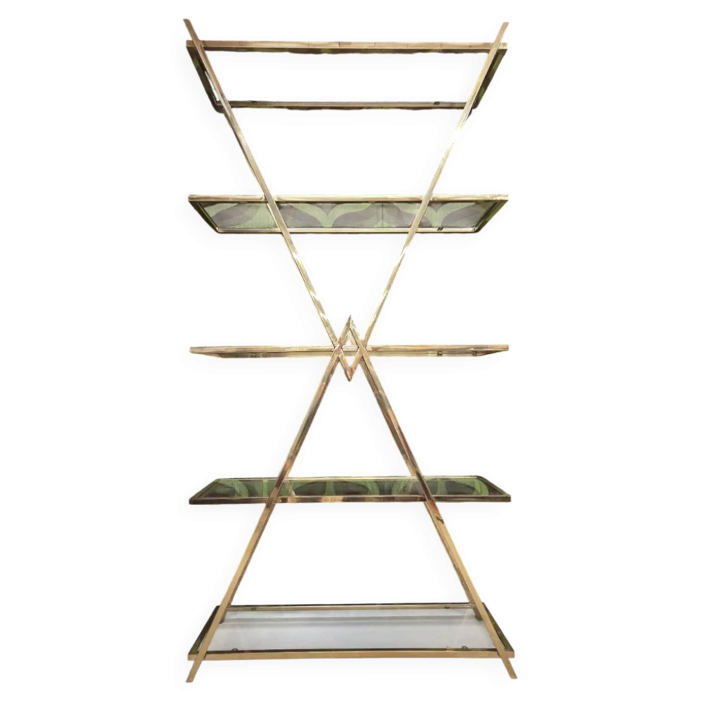 Etagère design en laiton année 80
