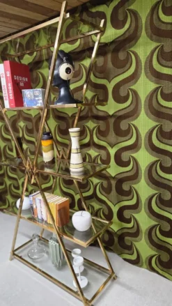 Etagère design en laiton année 80