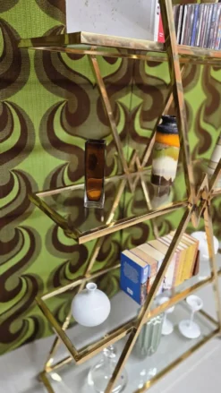 Etagère design en laiton année 80