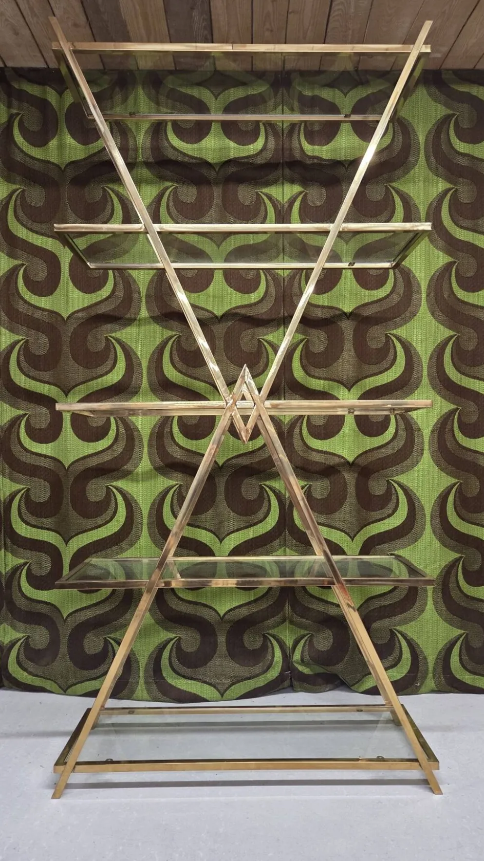 Etagère design en laiton année 80