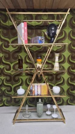 Etagère design en laiton année 80