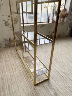 Etagère laiton 1970 Belgo Chrom regency