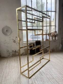 Etagère laiton 1970 Belgo Chrom regency