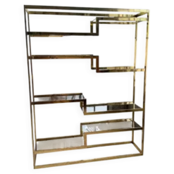 Etagère laiton 1970 Belgo Chrom regency
