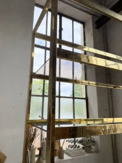 Etagère laiton 1970 Belgo Chrom regency
