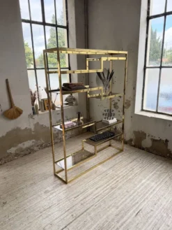 Etagère laiton 1970 Belgo Chrom regency