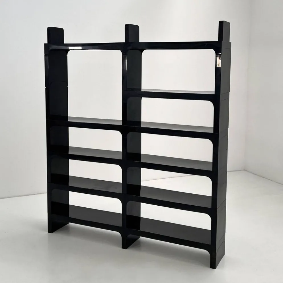 Etagère modulable noire par Olaf Von Bohr pour Kartell, 1970