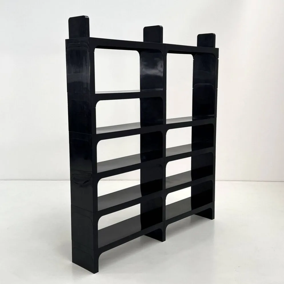 Etagère modulable noire par Olaf Von Bohr pour Kartell, 1970