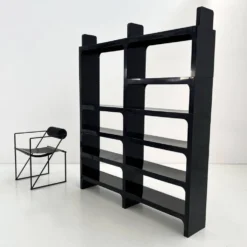 Etagère modulable noire par Olaf Von Bohr pour Kartell, 1970