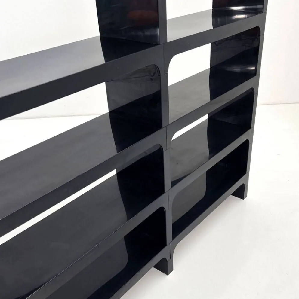 Etagère modulable noire par Olaf Von Bohr pour Kartell, 1970
