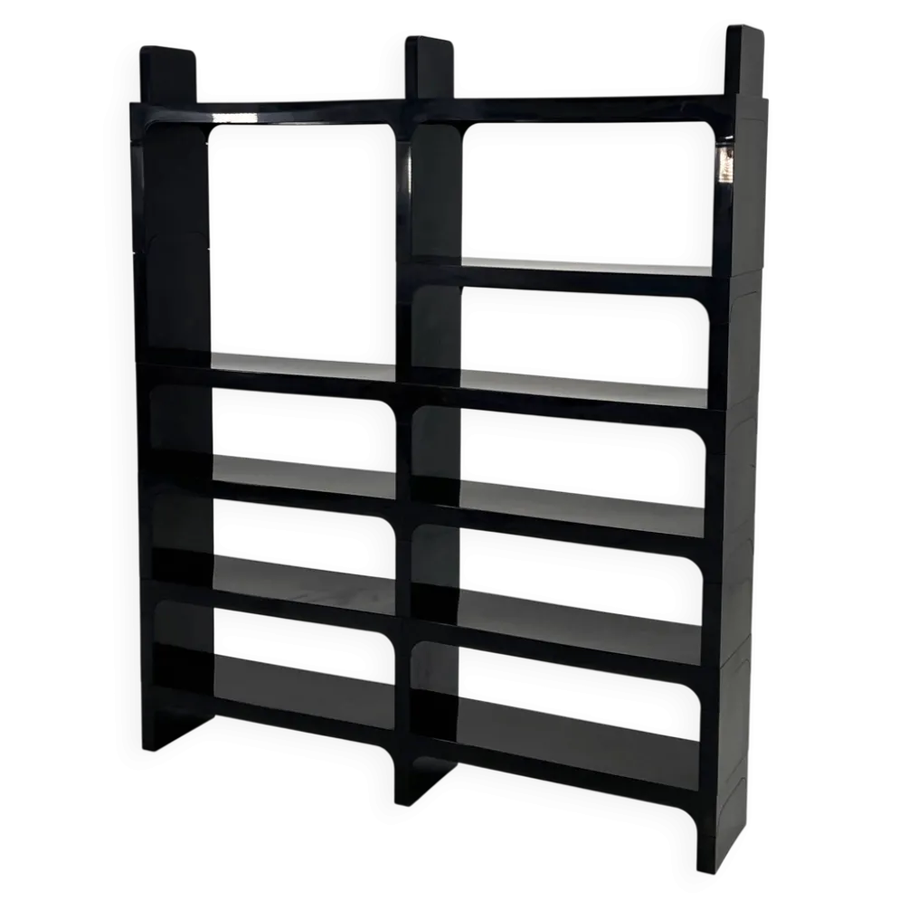 Etagère modulable noire par Olaf Von Bohr pour Kartell, 1970