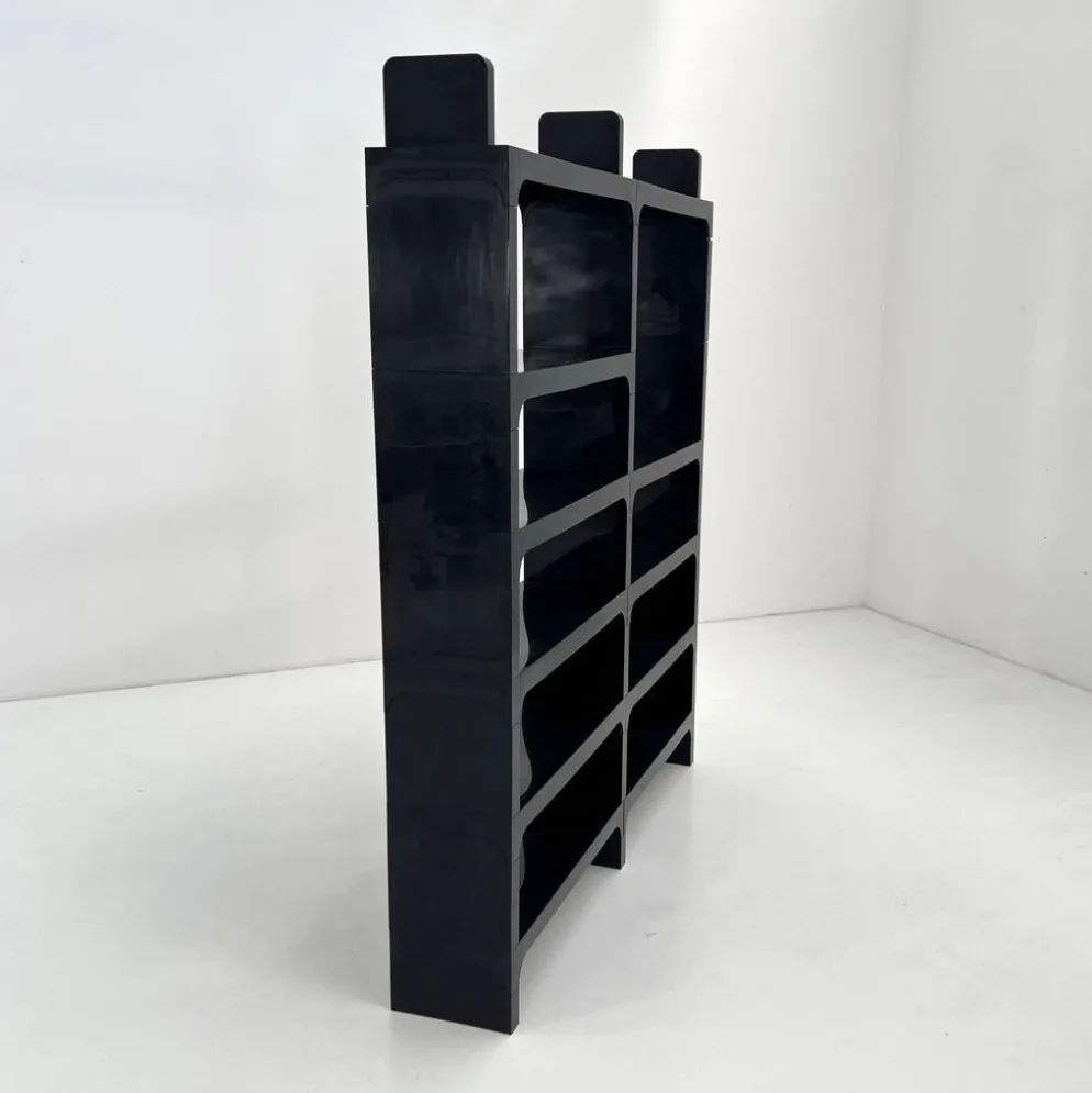 Etagère modulable noire par Olaf Von Bohr pour Kartell, 1970