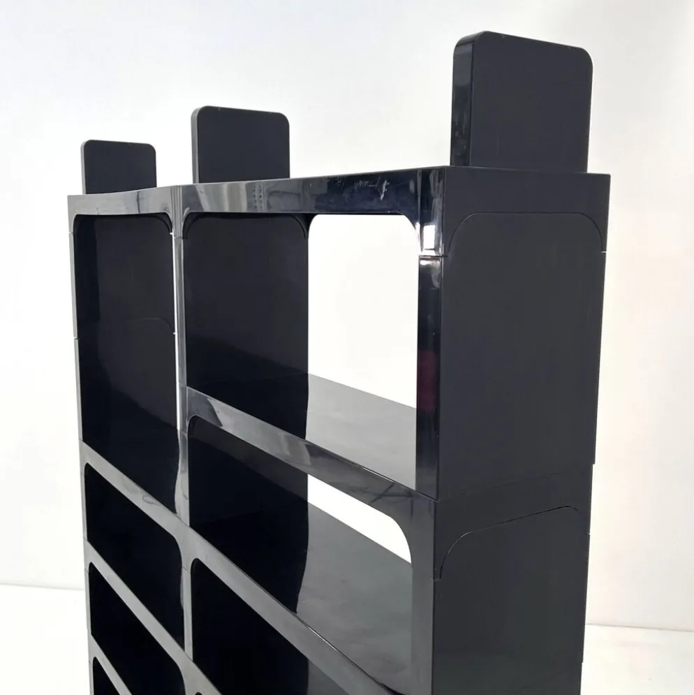 Etagère modulable noire par Olaf Von Bohr pour Kartell, 1970