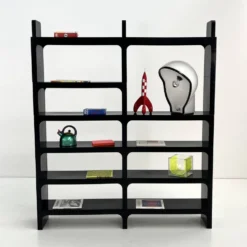 Etagère modulable noire par Olaf Von Bohr pour Kartell, 1970