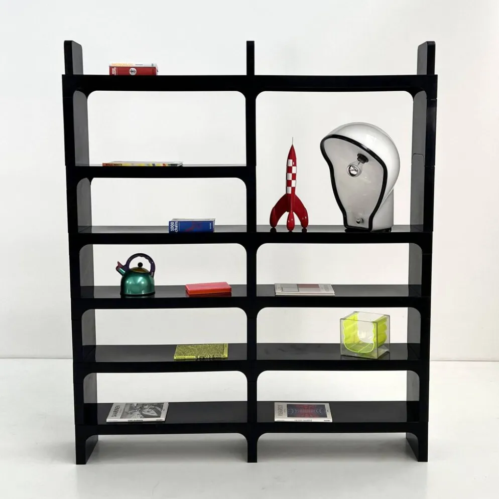 Etagère modulable noire par Olaf Von Bohr pour Kartell, 1970