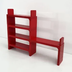 Etagère modulable rouge par Olaf Von Bohr pour Kartell, 1970