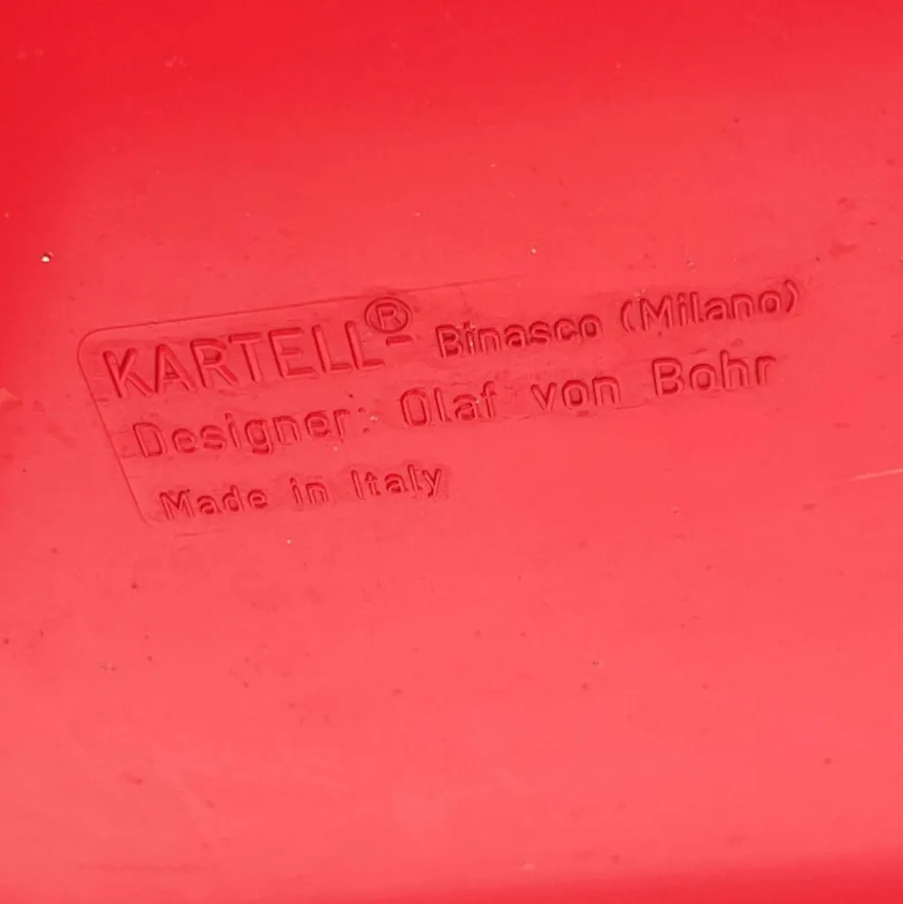 Etagère modulable rouge par Olaf Von Bohr pour Kartell, 1970