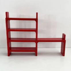 Etagère modulable rouge par Olaf Von Bohr pour Kartell, 1970