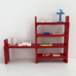 Etagère modulable rouge par Olaf Von Bohr pour Kartell, 1970