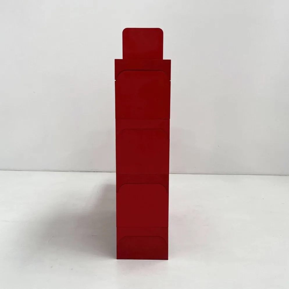 Etagère modulable rouge par Olaf Von Bohr pour Kartell, 1970