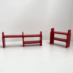 Etagère modulable rouge par Olaf Von Bohr pour Kartell, 1970