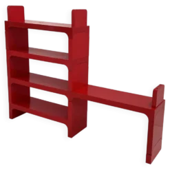 Etagère modulable rouge par Olaf Von Bohr pour Kartell, 1970