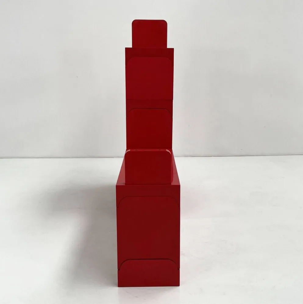 Etagère modulable rouge par Olaf Von Bohr pour Kartell, 1970