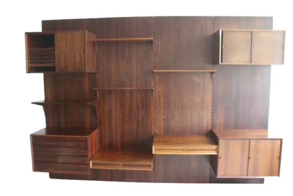 Etagère modulaire murale en palissandre, Poul Cadovius, Années 60