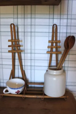Etagère murale osier rotin vintage