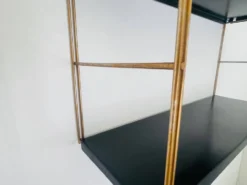 Etagère murale vintage modulable, metal et laiton circa 1960s