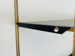 Etagère murale vintage modulable, metal et laiton circa 1960s