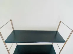 Etagère murale vintage modulable, metal et laiton circa 1960s