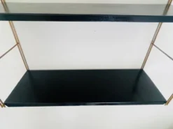 Etagère murale vintage modulable, metal et laiton circa 1960s