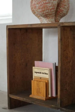 Etagère primitive française du début du 20e siècle en Oak Oak patiné, Wabi Sabi, années 1920