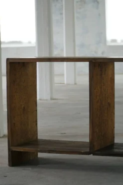 Etagère primitive française du début du 20e siècle en Oak Oak patiné, Wabi Sabi, années 1920