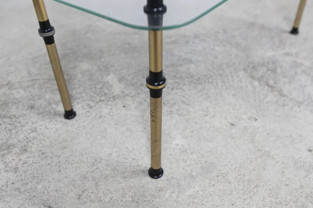 Etagère présentoir vitrine pâtisserie en verre et laiton 1950