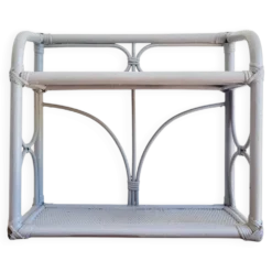 Etagère rotin ancienne grise