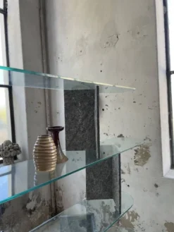 Etagère sculpture pierre et verre Roche Bobois années 70