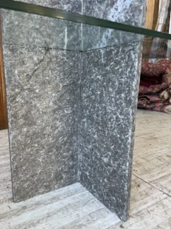 Etagère sculpture pierre et verre Roche Bobois années 70