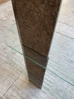 Etagère sculpture pierre et verre Roche Bobois années 70