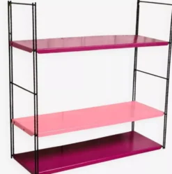Etagère string acier vintage h49x49x17 dans son jus 1960 à 70