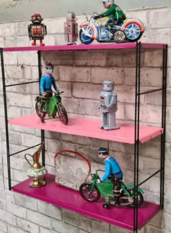 Etagère string acier vintage h49x49x17 dans son jus 1960 à 70