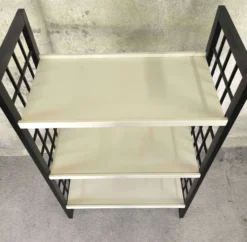 Etagère vintage en bois noir et blanche